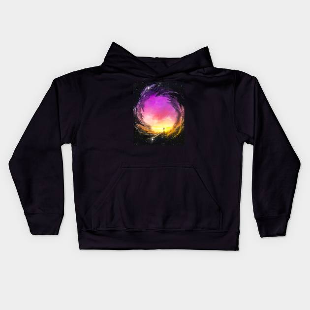 Digital art scape Kids Hoodie by circlestances